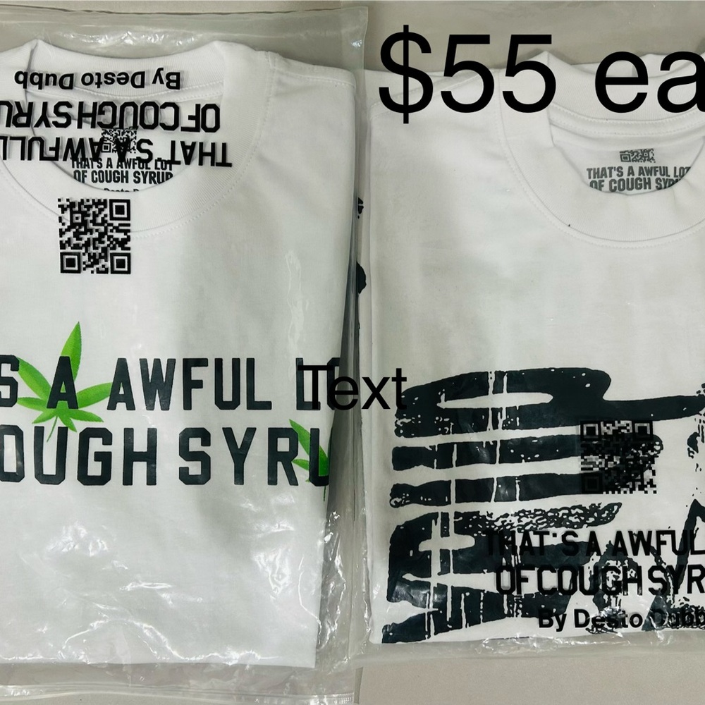 White Graphic Tee with Bold Text Design